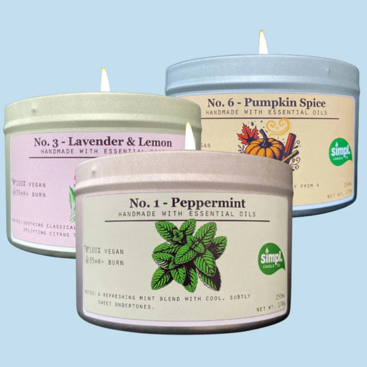 Build your own bundle of three Simpl essential oil candles